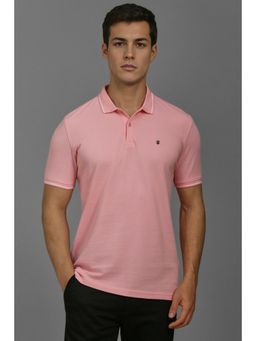 Louis Philippe - Men Pink Solid Polo T-shirt