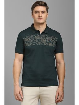 Louis Philippe - Men Green Printed Polo T-shirt