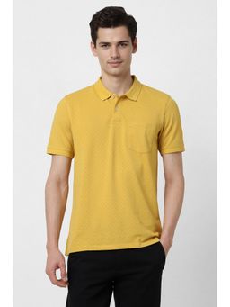 Peter England - Men Yellow Printed Polo T-shirt