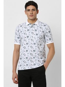 Peter England - Men Grey Print Polo T-shirt