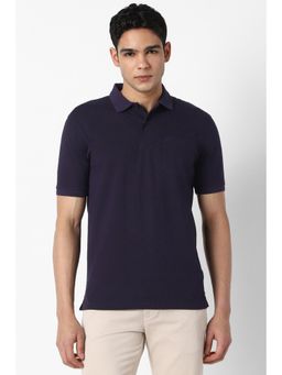 Peter England - Men Purple Printed Polo T-shirt