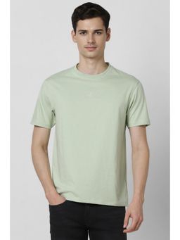 Peter England - Men Green Solid Crew Neck T-shirt