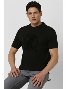 Peter England - Men Black Crew Neck T-shirt