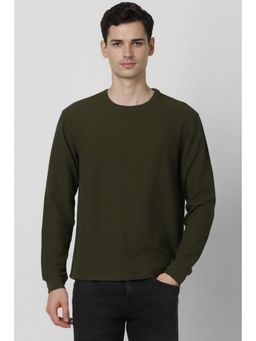 Peter England - Men Olive Crew Neck T-shirt
