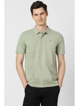 Peter England - Men Green Printed Polo T-shirt