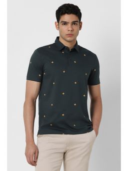 Van Heusen - Men Green Printed Polo T-shirt
