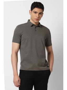 Van Heusen - Men Blue Printed Polo T-shirt