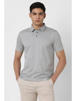 Van Heusen - Men Grey Printed Polo T-shirt