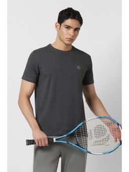 Van Heusen - Men Grey Solid Crew Neck T-shirt