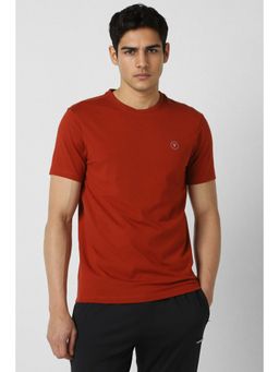 Van Heusen - Men Red Solid Crew Neck T-shirt
