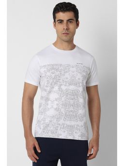 Van Heusen - Men White Printed Crew Neck T-shirt