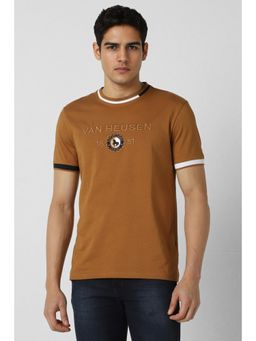 Van Heusen - Men Brown Crew Neck T-shirt