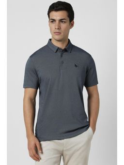 Van Heusen - Men Grey Textured Polo T-shirt