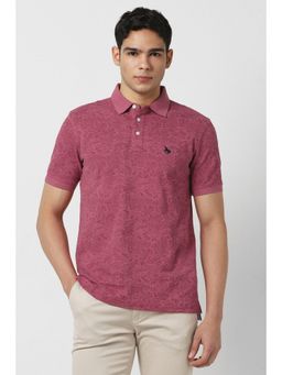 Van Heusen - Men Maroon Printed Polo T-shirt