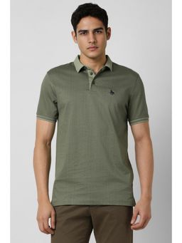 Van Heusen - Men Olive Printed Polo T-shirt