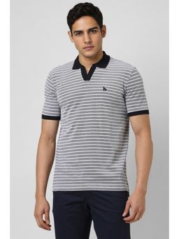 Van Heusen - Men Grey Stripe Polo T-shirt