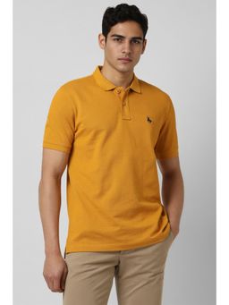 Van Heusen - Men Yellow Solid Polo T-shirt