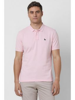 Van Heusen - Men Pink Solid Polo T-shirt
