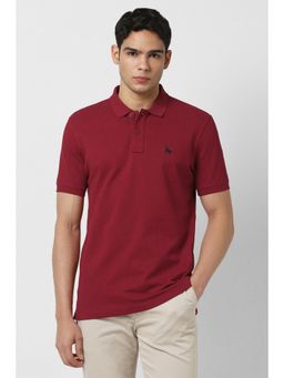 Van Heusen - Men Maroon Solid Polo T-shirt