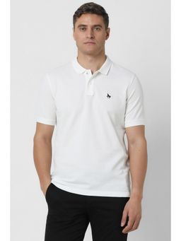Van Heusen - Men White Solid Polo T-shirt
