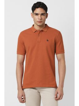 Van Heusen - Men Brown Solid Polo T-shirt