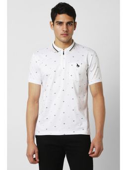 Van Heusen - Men White Printed Polo T-shirt