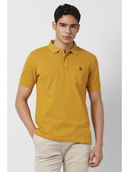 Van Heusen - Men Yellow Solid Polo T-shirt