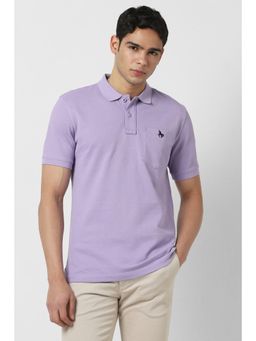 Van Heusen - Men Lavender Solid Polo T-shirt