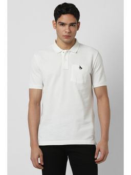 Van Heusen - Men White Solid Polo T-shirt