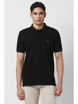 Van Heusen - Men Black Solid Polo T-shirt