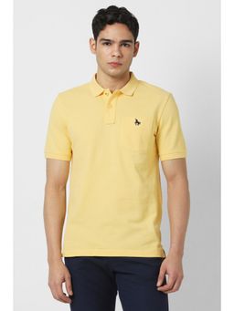 Van Heusen - Men Yellow Solid Polo T-shirt