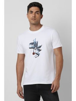 Van Heusen - Men White Graphic Print Crew Neck T-shirt