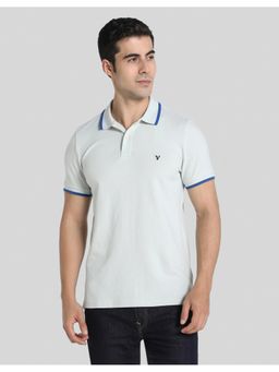 American Eagle - Men Blue Tipped Flex Pique Polo T-shirt