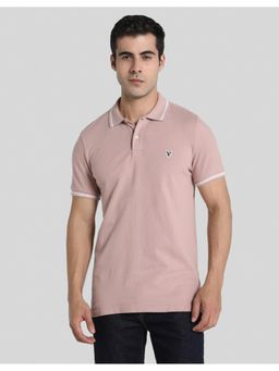American Eagle - Men Pink Slim Fit Tipped Flex Pique Polo T-shirt