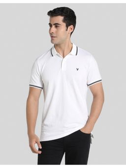 American Eagle - Men White Slim Fit Tipped Flex Pique Polo T-shirt