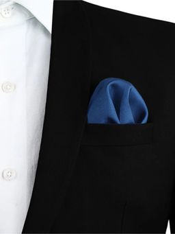 CHOKORE - Men Solid/Plain Blue Pocket Square