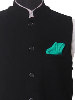CHOKORE - Men Solid/Plain Teal Pocket Square
