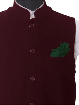 CHOKORE - Men Solid/Plain Green Pocket Square