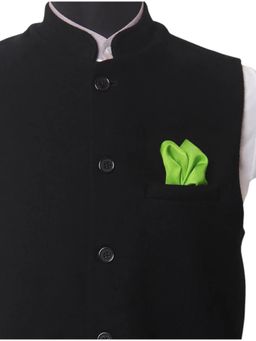 CHOKORE - Men Solid/Plain Green Pocket Square