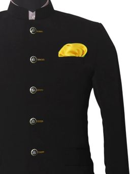 CHOKORE - Men Solid/Plain Yellow Pocket Square