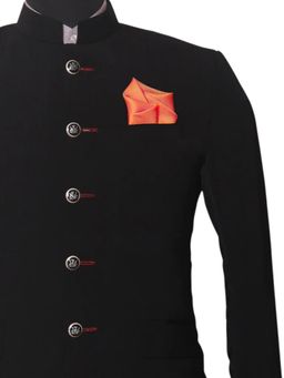 CHOKORE - Men Solid/Plain Orange Pocket Square