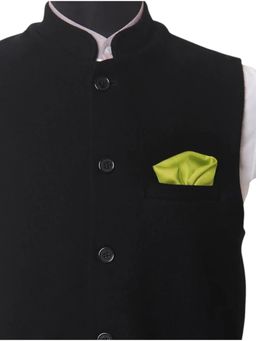 CHOKORE - Men Solid/Plain Green Pocket Square