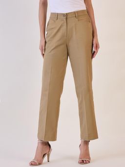 Powersutra - Camel Brown Regular Fit Trouser