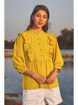 NEOFAA - Martina Ruffle Detailed Front Button Top