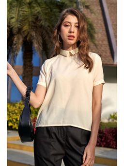 NEOFAA - Styled High Neck Back Button Top