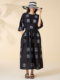 Okhai - Grand Marina Tie-And-Dye Pure Cotton Black Dress