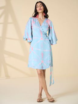 Okhai - Athens Tie-And-Dye Modal Silk Wrap Dress