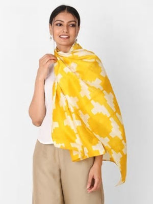 Multicolor - Pure Silk Tie-Dye Shibori Stole 110