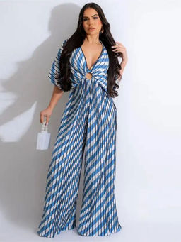 MISS MOSA BY AKANKSHA - Creta Striped Blue Jumpsuit