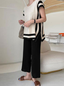 MISS MOSA BY AKANKSHA - Aesthia Ribbeda Black Co-Ord (Set of 2)